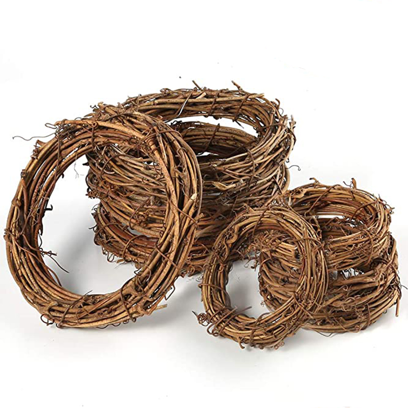 Couronne ronde en rotin naturel, 10/15/20/25/30/40cm, bricolage, tige de branche, guirlande suspendue, décor de fête d'anniversaire et de mariage, de noël
