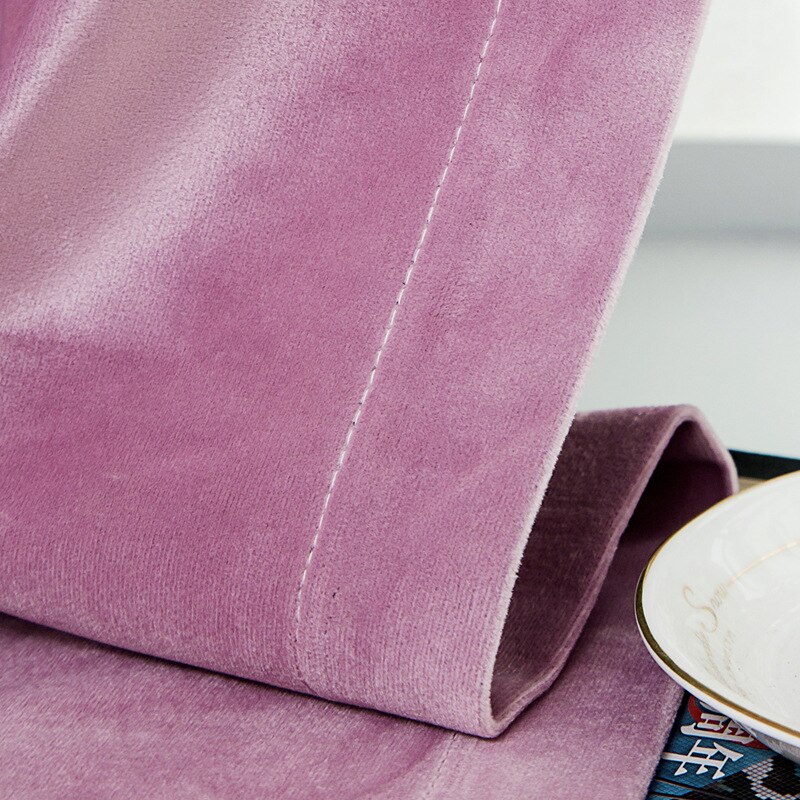Rideaux de velours modernes pour les rideaux de fenêtre de salon de chambre à coucher rideau d'épaississement d'ombrage complet dans le luxe de cuisine: Pink / Hooks top