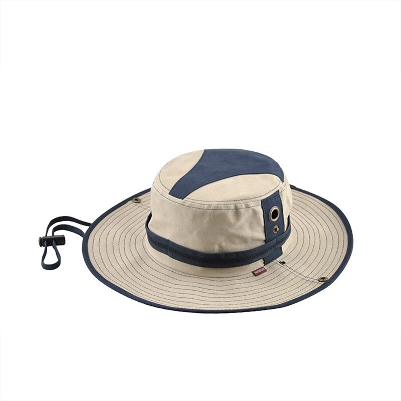 Match color Summer Cowboy Bucket Hats Fisherman's hat Man outdoor mountaineering trip sun hat pure cotton summer fishing sun hat