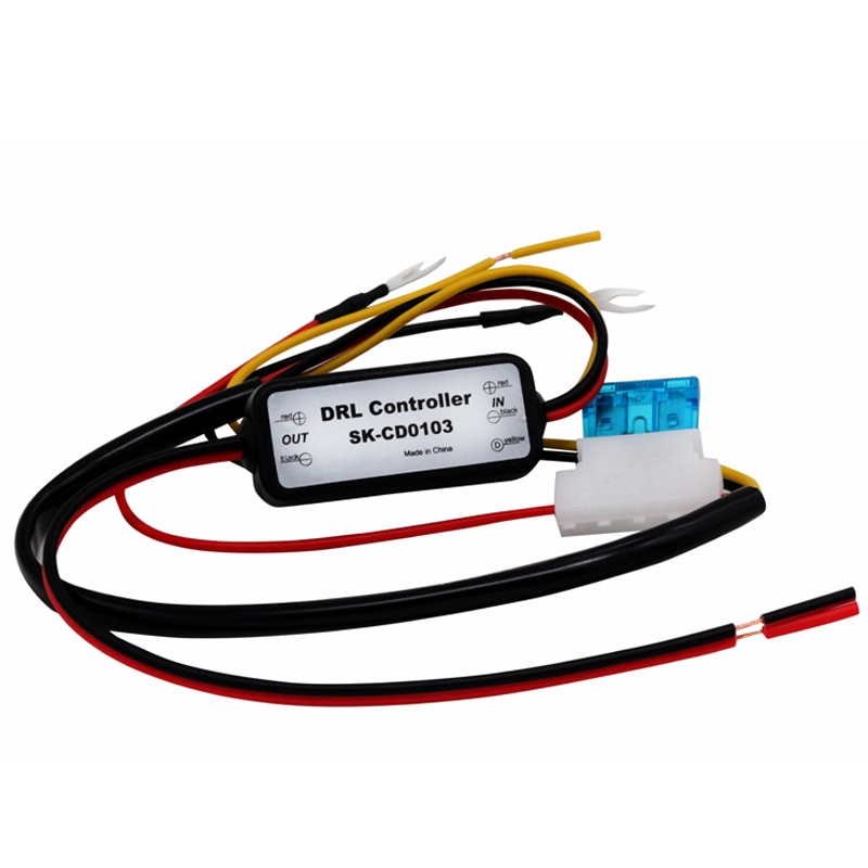SUNKIA DRL Controller Auto Car LED Daytime Running Light Relay Harness Dimmer On/Off 12-18V Fog Light Controller
