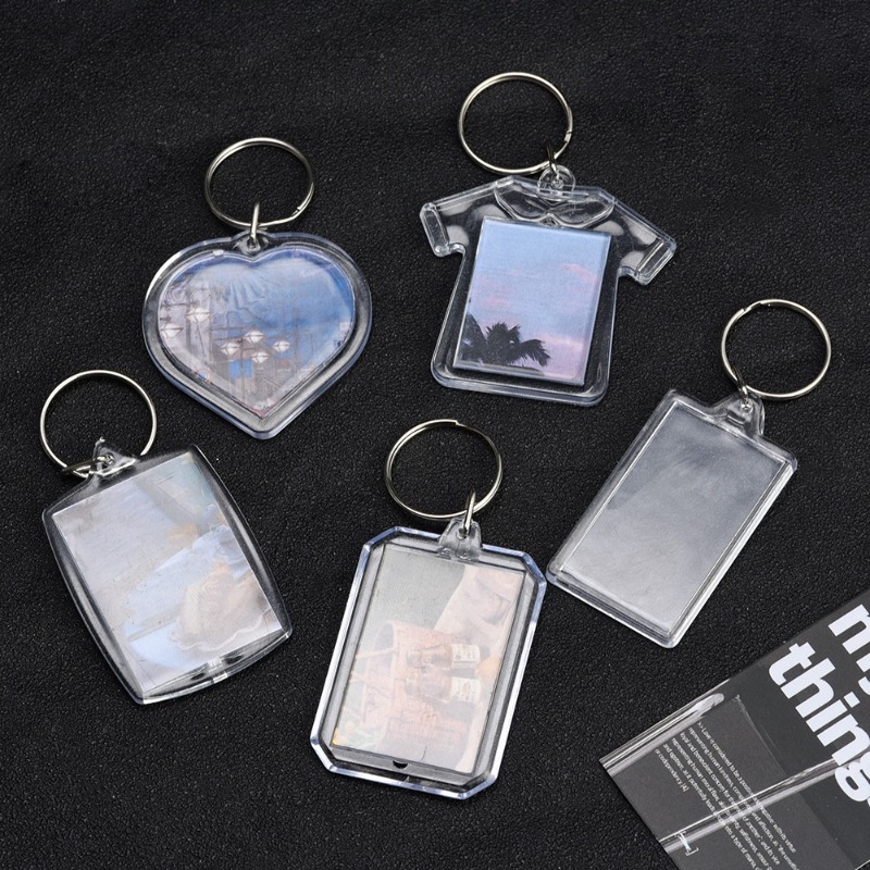 5/20 stuks transparante fotolijst sleutelhanger kwastjes snap-in aangepaste insert foto acryl blanco sleutelhanger duidelijke blanco foto hanger