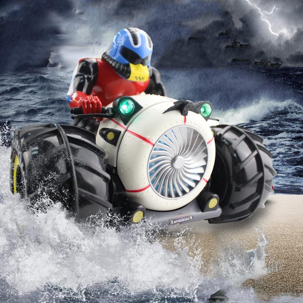 RC Auto hoch Geschwindigkeit Spinnen Kunststück-Auto 2,4G Fernbedienung Amphibien Motorrad Stöcke auf Land und Wasser Fahrzeug Spielzeug für freundlicher