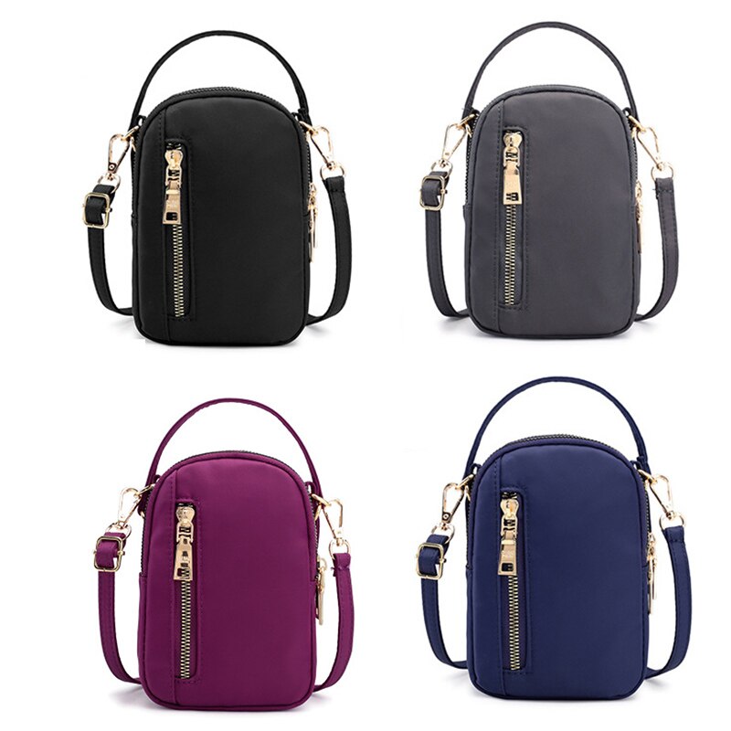 Lille crossbody taske mobiltelefon pung multi-lommer nylon pung til kvinder -opk