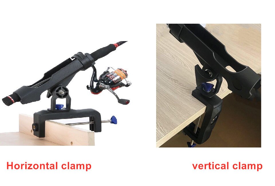 360 degree adjustable Fishing Rod rack Holders clamp on Removable Kayak Boat Support Pole stand Bracket