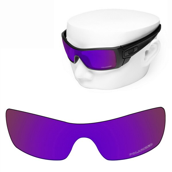 Oowlit anti-ridse udskiftningsglas til oakley batwolf  oo9101 ætsede polariserede solbriller: Lilla spejl