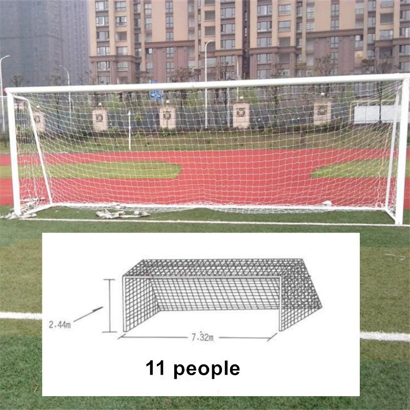 24x8 FT(7.3x2.4m) Football Soccer Goal Net 5-7-11 people Full Size Bulked elater Fiber Football necessity Sports Match Training: 11people one pcs