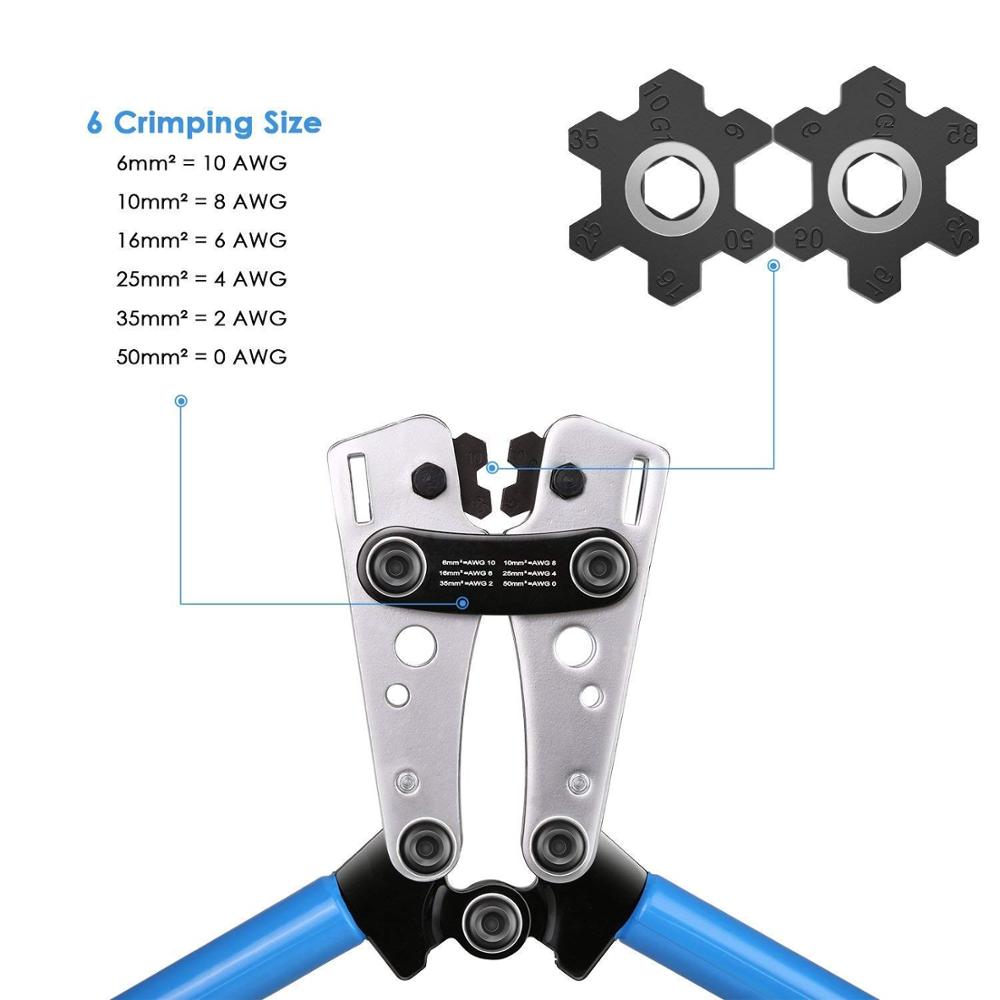 HX-50B cable crimpercable crimping tool wire crimper hand tool set ratchet terminal crimp pliers for 6-50mm² 1-10AWG