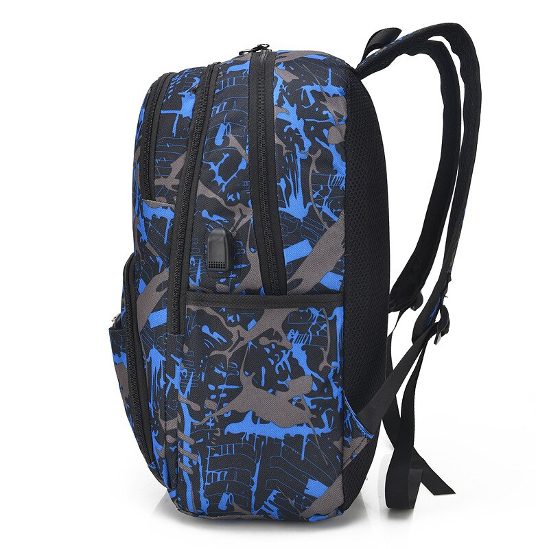 3 pièces/ensemble USB mâle sacs à dos lycée sacs pour femmes garçons une épaule grand étudiant voyage sac hommes école sac à dos mochila