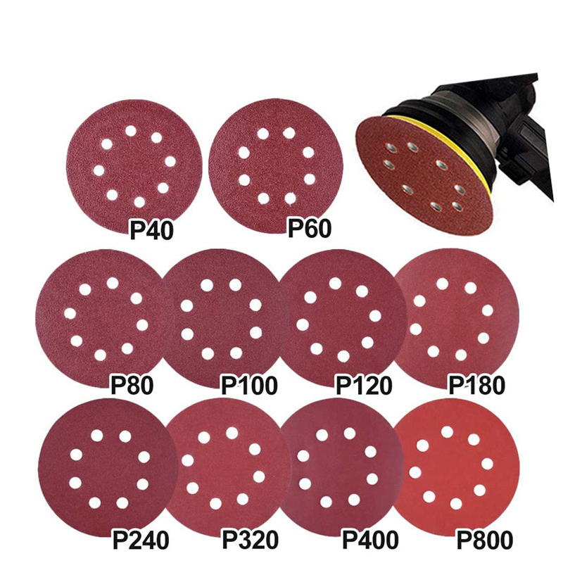 104 Disques Abrasifs 125mm P40 à P600 - Kit Complet Ponçage Pour Bois, Métal Et Plus, 8 Trous