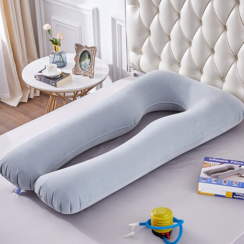 1Pc Zwangere Vrouwen Slapen Ondersteuning Pillow Opvouwbare Opblaasbare Zwangerschap U-vorm Moederschap Kussens Zijkant Dwarsliggers Kussen: 03