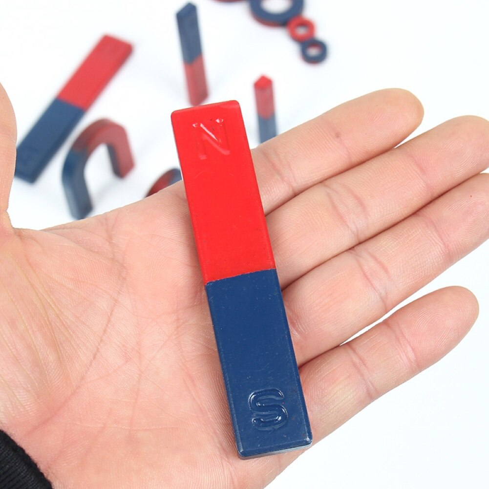 9 stk kid u/bar/ring fysik videnskab eksperiment magnet undervisningshjælp undervisningslegetøj med stærk magnetisme magnet legetøjssæt fysisk