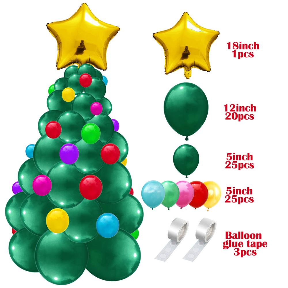 Guirnalda de globos de árbol de Navidad para niños, decoración navideña para el hogar,