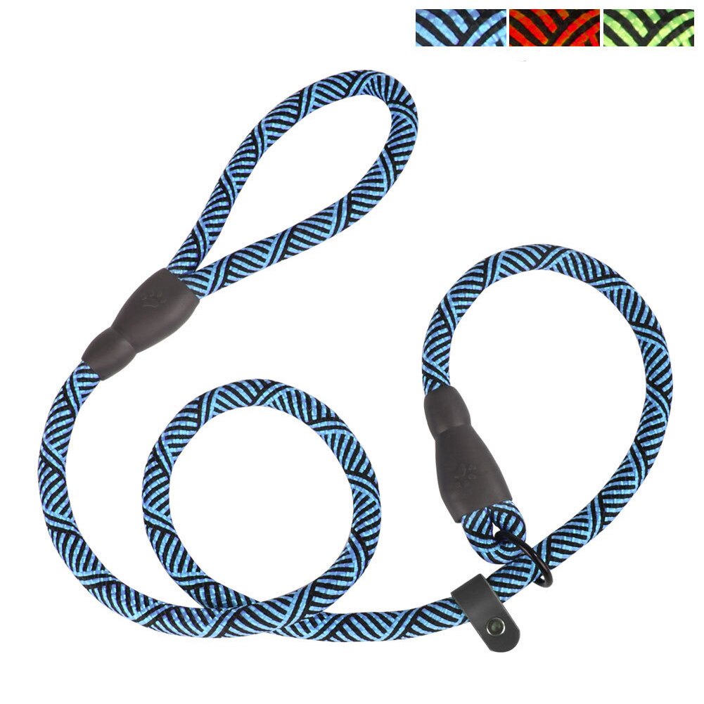 Durable Dog Slip Rope Nylon Leash Adjustable Loop Collar Comfortable Leash Supports The Strongest Pulling Large Medium Dogs