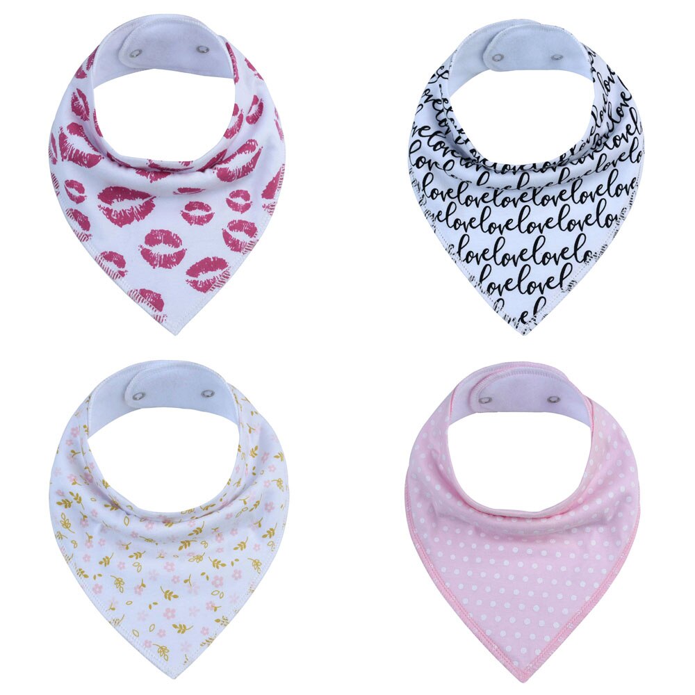 Bavettes en coton orgonique pour bébé, écharpe pour Bandana, Super ajustables, pour bébés, filles et garçons, 6 pièces: K0034