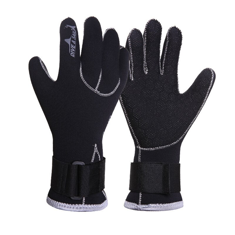 Nueva máscara de buceo, máscara subacuática Anti-niebla, mascarilla de esnórquel de cara completa, para hombre y mujer, equipo de buceo y natación para niños, 2 tubos: 1Pair Dive Gloves / S / M