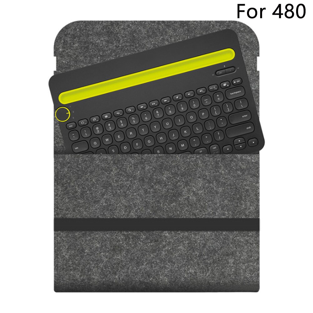 Filtafdækning bærbar opbevaring beskyttende tilbehør tastatur taske rejsetaske fleksibel kompakt til logitech  k380: Mørkegrå til 480
