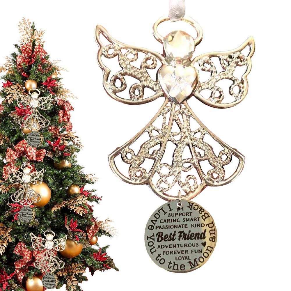 EngelsflüGel-Gedenkornament, Feiertagsfeiern, Ornamente, Dekor, Metall, rustikale Gedenkornamente, Kunsthandwerk für Höhle Weihnachtsbaum