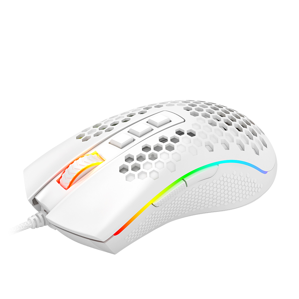 Redragon Storm M808 Usb Bedrade Rgb Gaming Muis 12400 Dpi Programmeerbare Game Muizen Backlight Ergonomische Laptop Pc Computer: WHITE