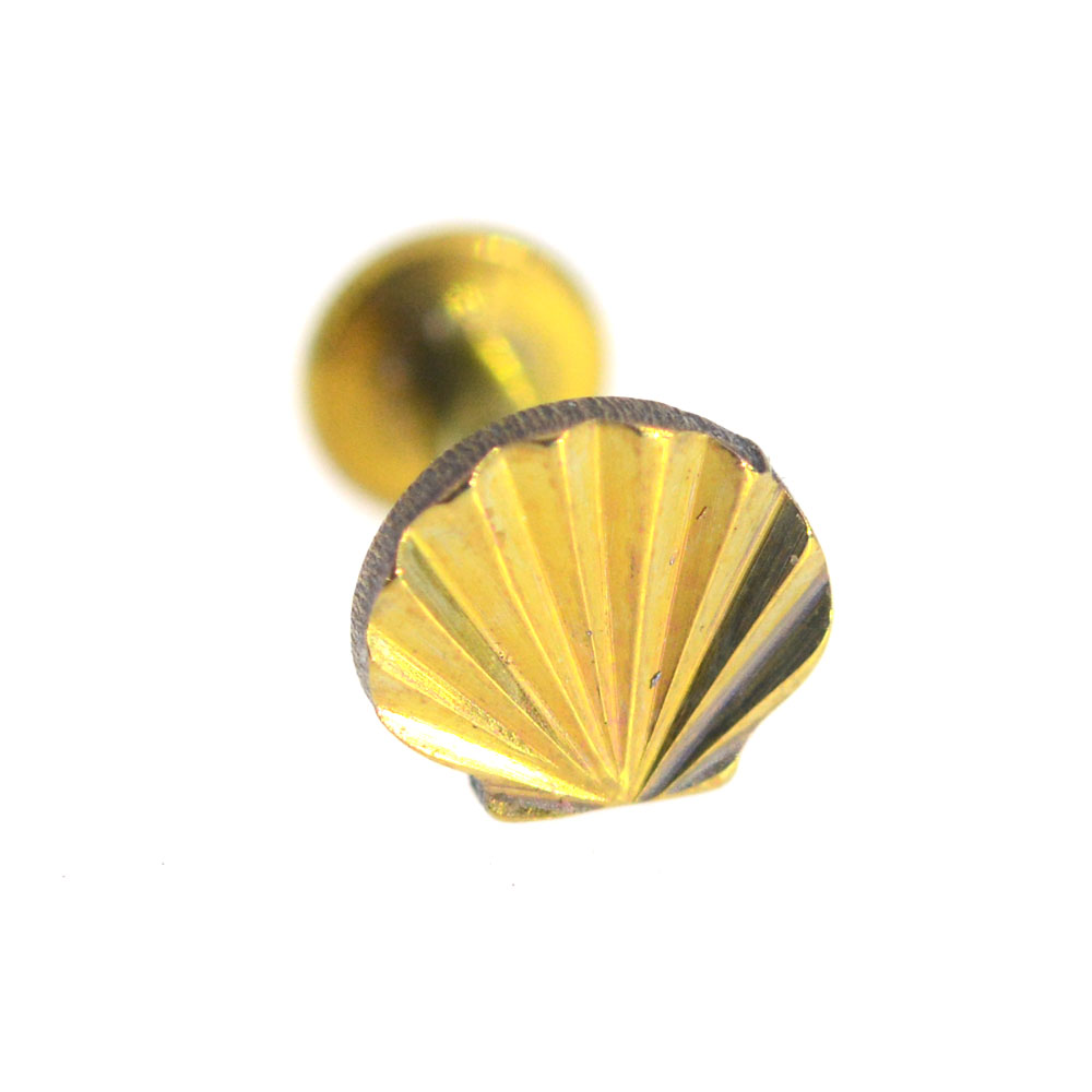 Piercing de cartílago de luna de concha anodizada de titanio G23 de 16G, hélice de oreja, joyería corporal, ASTM F136, tornillo de rosca interna, Labret