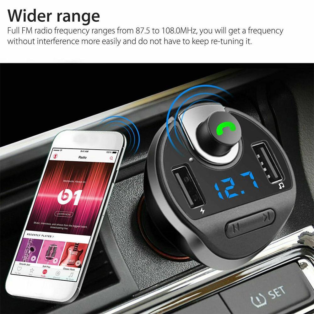 B9 Usb Auto MP3 Draadloze Dubbele Usb Bluetooth MP3 Carkit Handsfree Bluetooth Fm-zender Radio met Microfoon Met Pakket