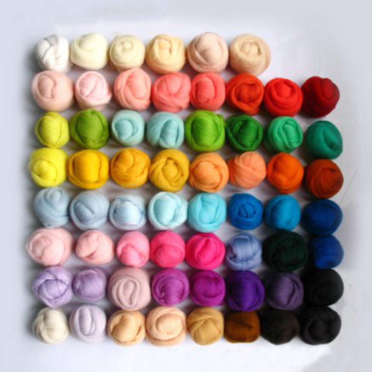 JX-LCLYL 1 Set 3G 36 Kleuren Merino Wol Fibre Roving Voor Naaldvilten Hand Spinning