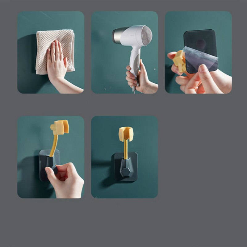 Sterke Douche Beugel 360 Graden Spin Badkamer Douche Accessoires Punch-Gratis Muur Opslag Rack Douche Waterpistool Vaste E11705