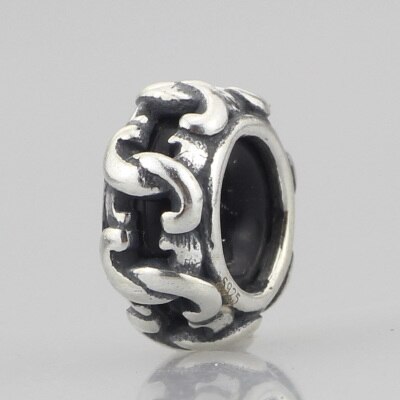 Authentic 925 Sterling Silver Spacer Stopper Mocha Bow Flower Footprint Bead Charm Fit Original Bracelet Jewelry: 6