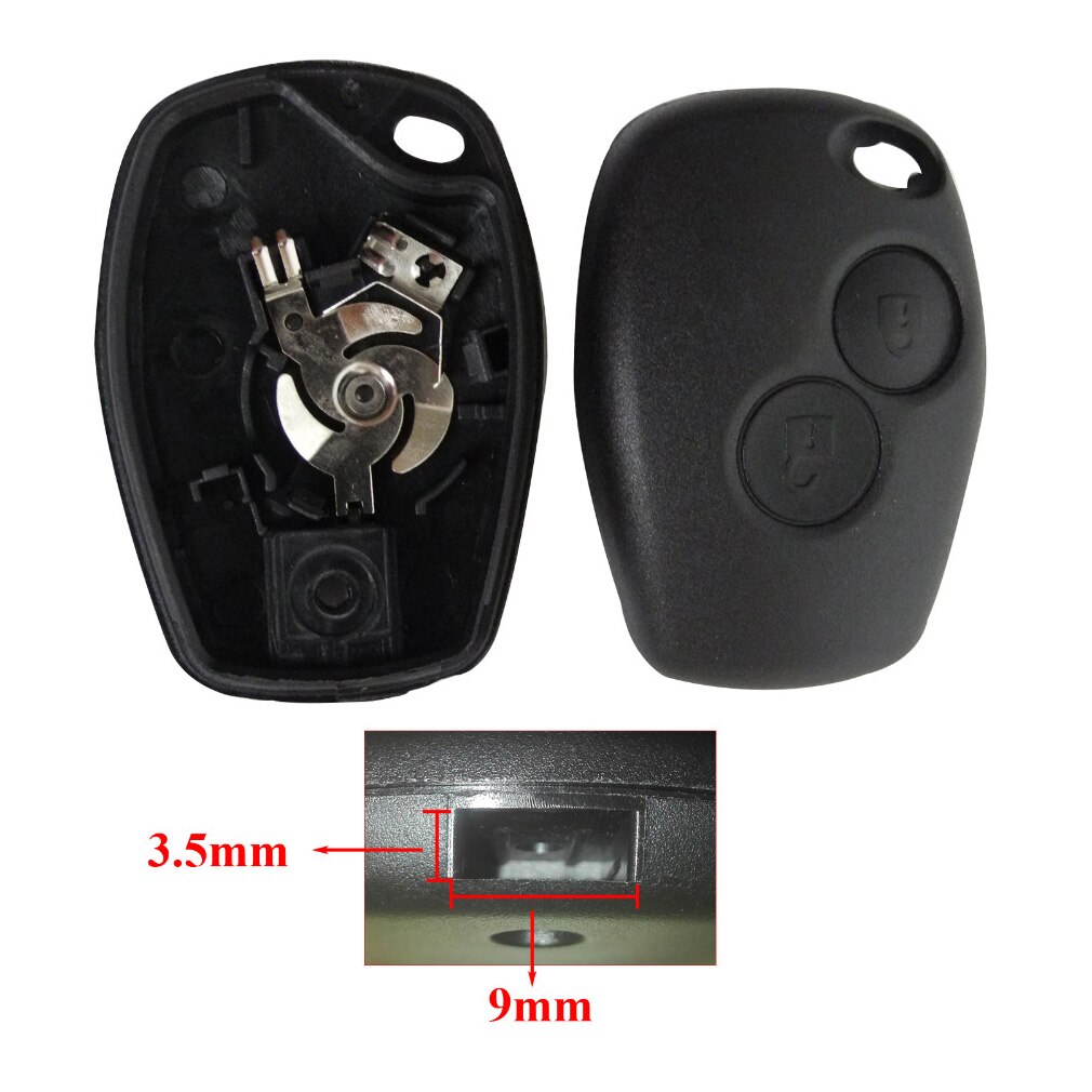 2 Knoppen Plastic Zwarte Auto Sleutel Shell Afstandsbediening Fob Cover Auto Key Case Vervanging Fit Voor Renault Dacia Modus Clio 3