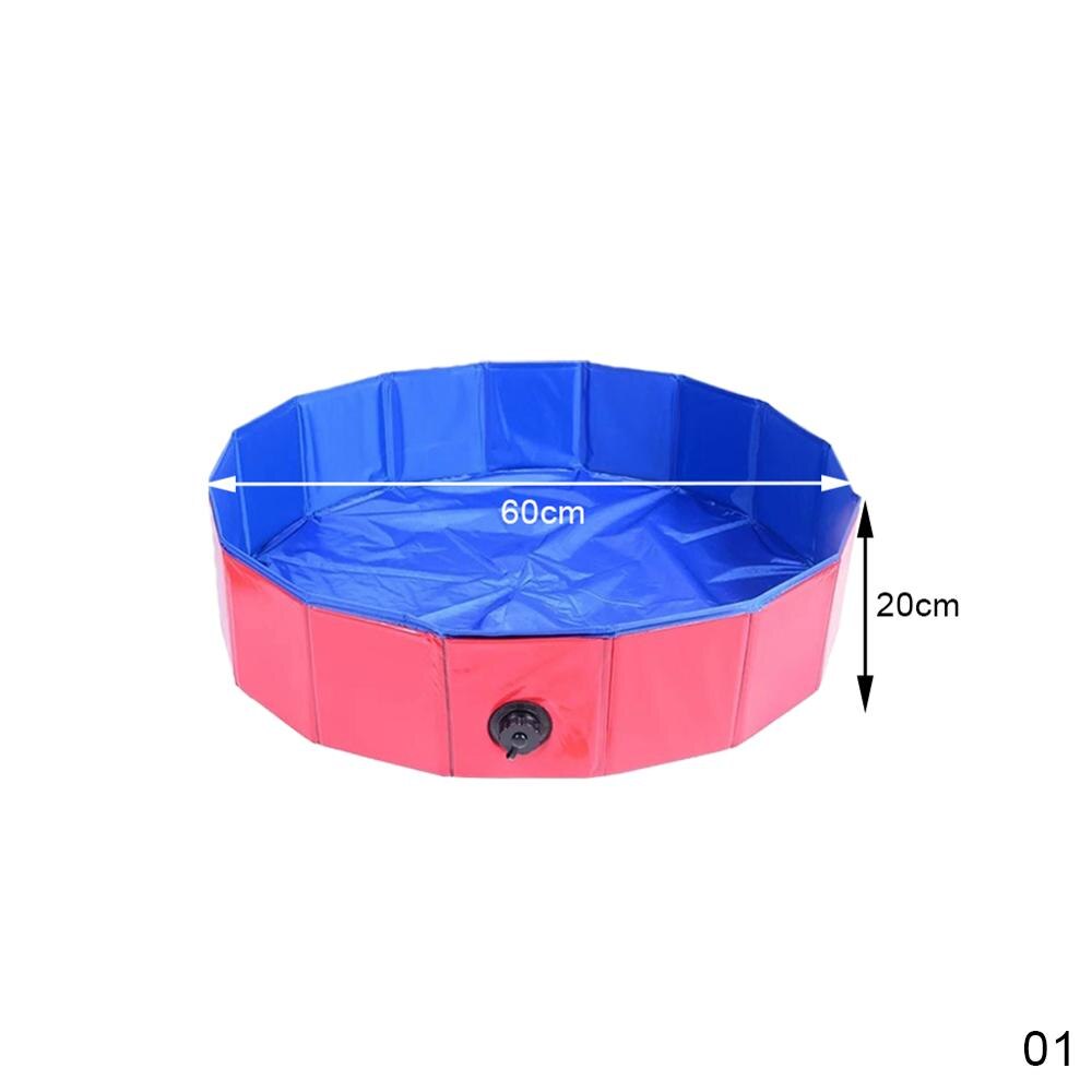 PVC Multi-uso plegable perro aire inflar piscina mascota cachorro natación piscina tina de baño Baño de mascotas tina de baño resistente portátil bañeras: Red 60X20cm