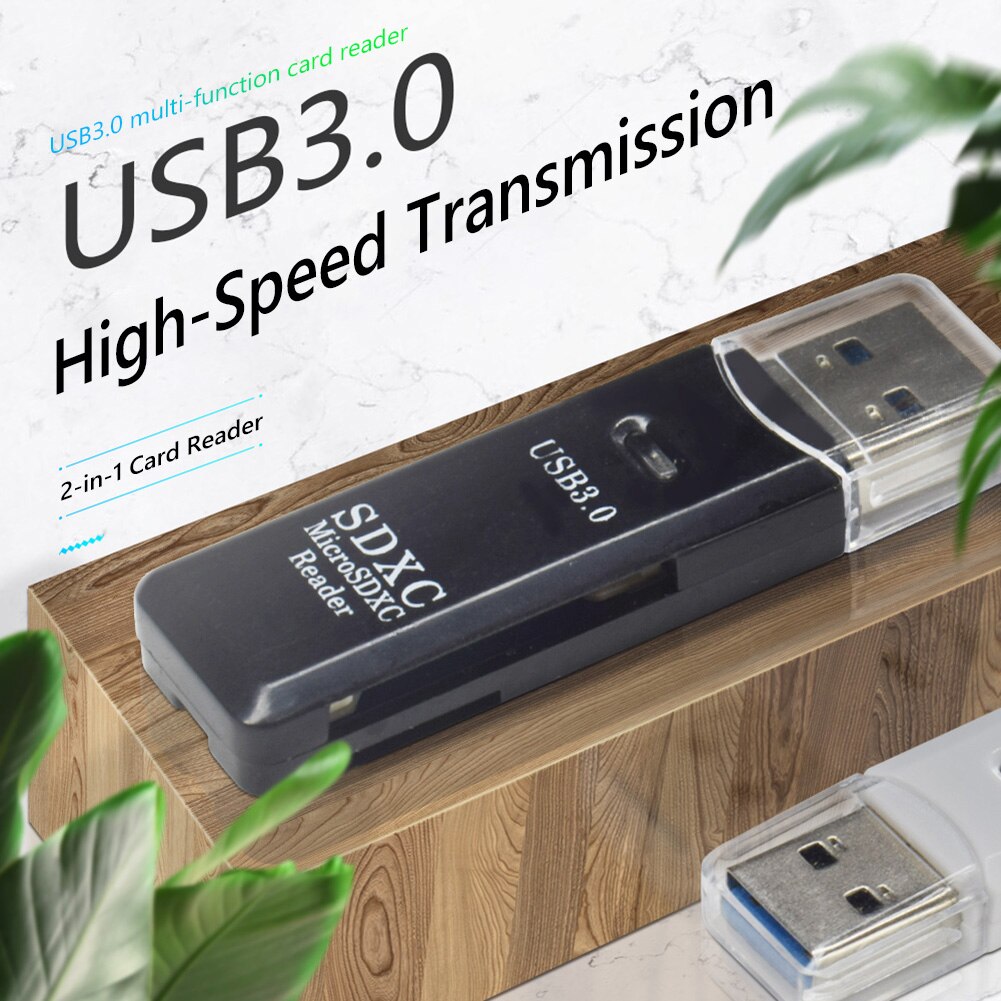 Smart Cardreader Adapter 2 in 1 TF Card Reader USB 3.0 Adapter SDHC SDXC MMC Drive Free USB for PC Flash Memory Card