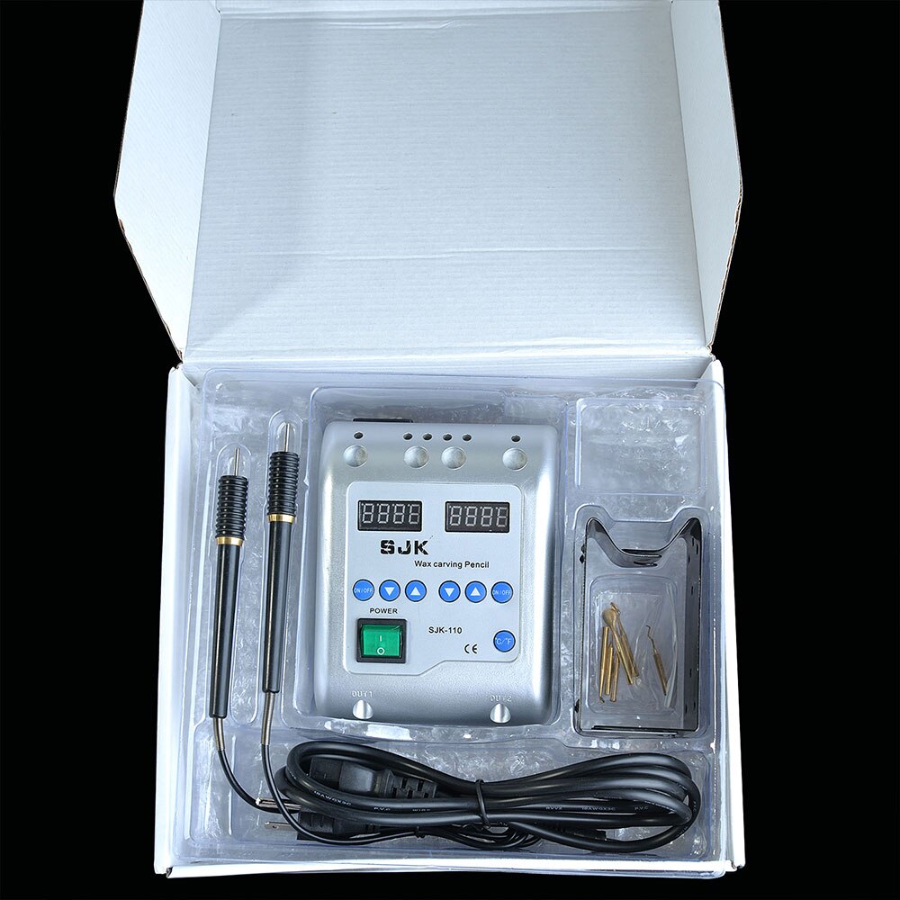 Cuchillo eléctrico para tallar cera, herramienta Dental para tallar, contiene 6 puntas de cera y 2 bolígrafos