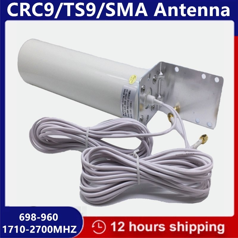 CRC9/TS9/Sma Antenne 3G 4G Lte 698-960/1710-2700Mhz 12dBi Dubbele 5M Kabel Antenne Smart Home Systeem Tv Antenne
