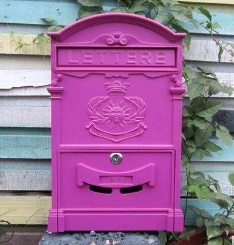 Heavy Aluminium Lockable Secure Mail Letter Post Box Mailbox Postbox Retro Metal Mail Box Garden Ornament: 4
