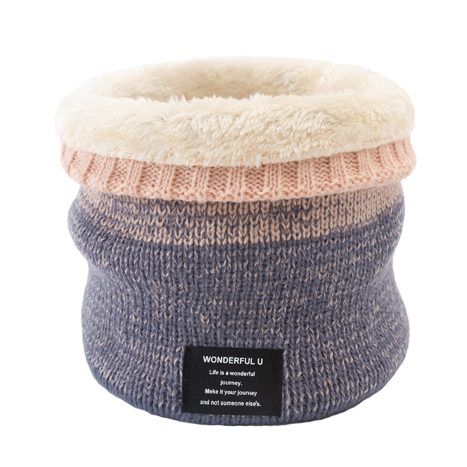 Winter Unisex Warm Knitted Ring Scarf Fleece Inside Elastic Knit Plush Scarves Men Women Thick Warmers Cotton Snood Neck Ring: 10