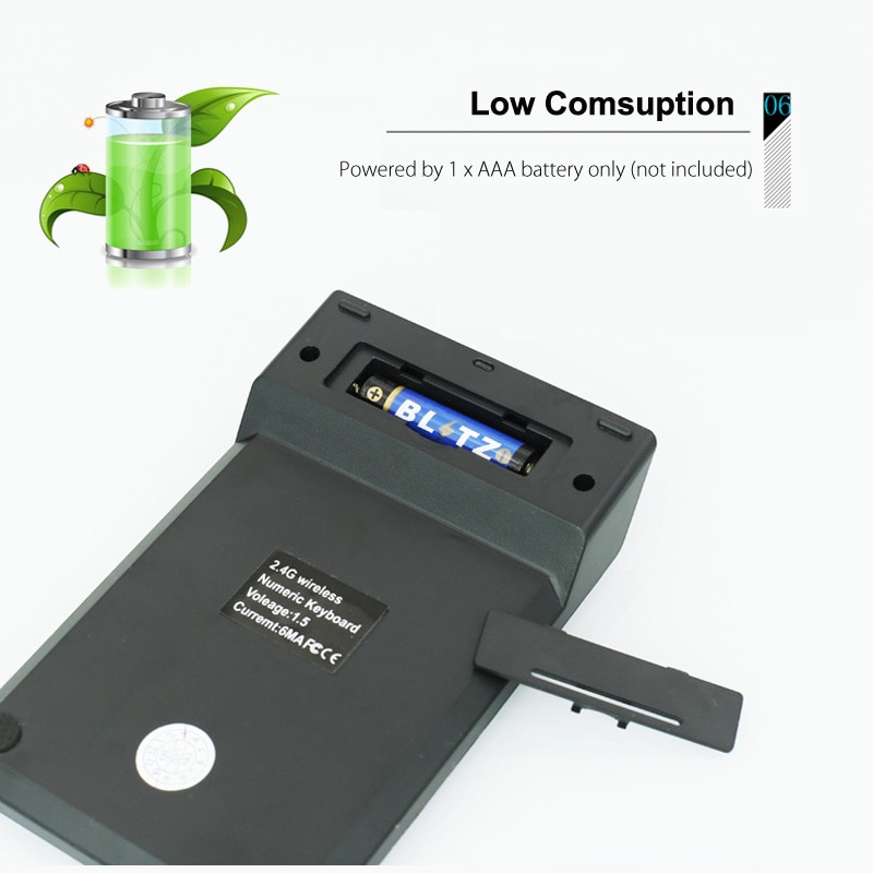 G1 2.4G Wireless Numeric Keypad USB Ultra Slim Digital Keyboard Mini Ergonomic Number Pad Standard 18 Keys for iMac/MacBook