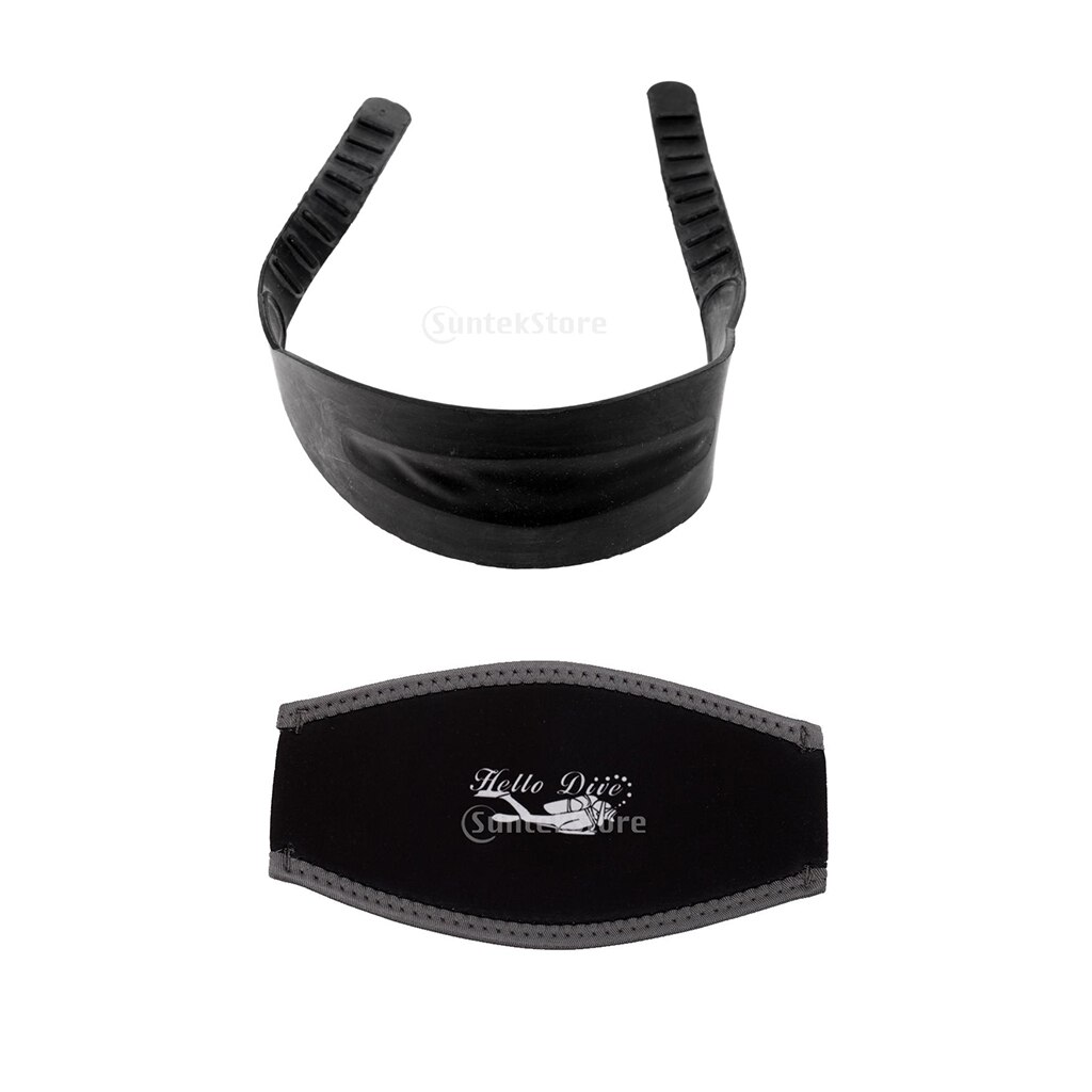 Zwart Rubber Scuba Duikbril Riem Met Neopreen Strap Padded Cover Wrap