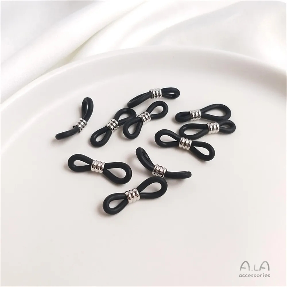 Koper Verguld Antislip Silicagel Ring 8 Knop Handmatige Diy Glazen Ketting Vrouwelijke Hals Touw Ketting Zonnebril accessoires: Licht Geel Kleur