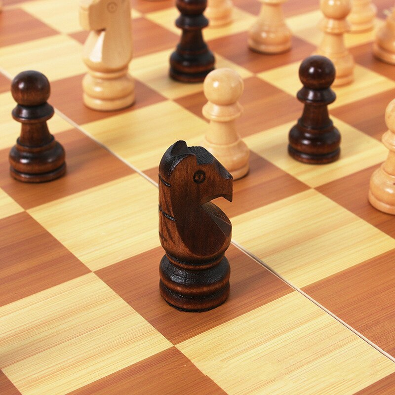 Internationalt træ skak sæt brætspil sammenfoldeligt netic foldebræt emballage ord skak ,1