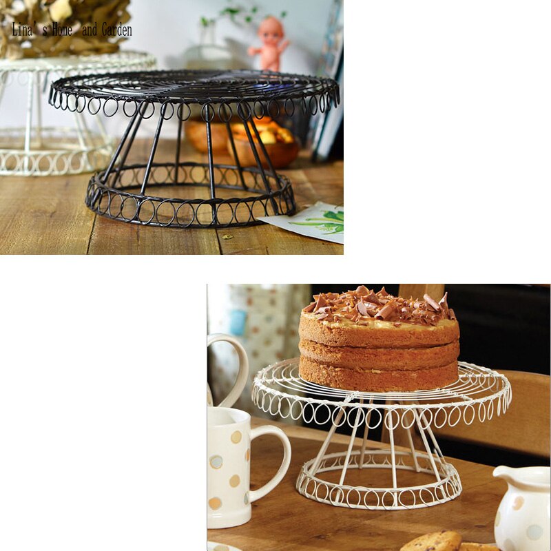 handcrafted vintage wire metal cake stand