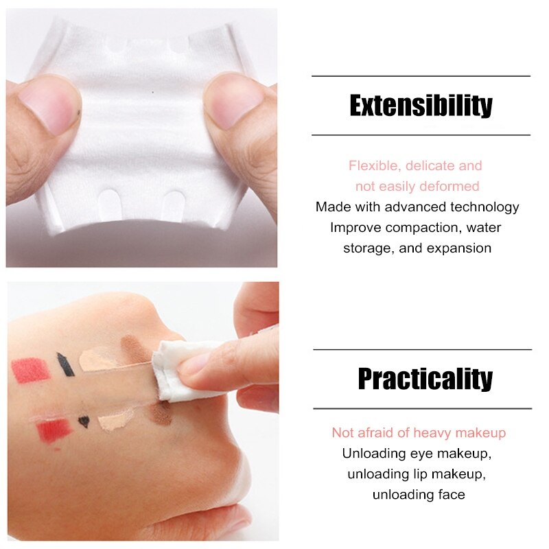 200pcs Three-layer Thickening Compressed Cotton Pad Cosmetic Tissue Makeup Remover Pad