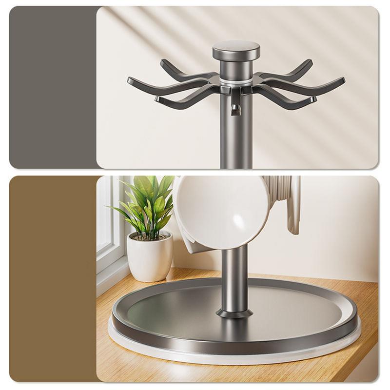 Soporte para utensilios de cocina con 8 ganchos, organizador de cubiertos de encimera giratorio de 360 grados para palas, cucharas, estante de almacenamiento para el hogar