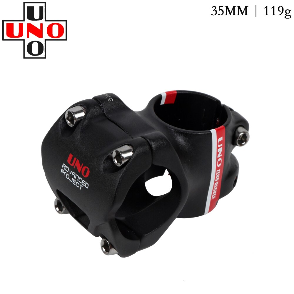 UNO AM DH Mountain Bike Stem 0 Degrees 35/45mm CNC 31.8 Road Bicycle Handlebar Stem: 0 degrees 35mm red