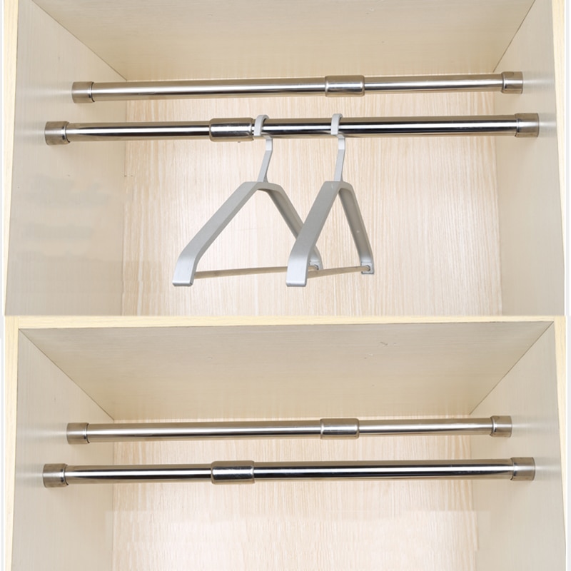 Tige de suspension télescopique en acier inoxydable, 42-68cm, pour vêtements, cintre de meubles, tuyau réglable, garde-robe, partie de quincaillerie