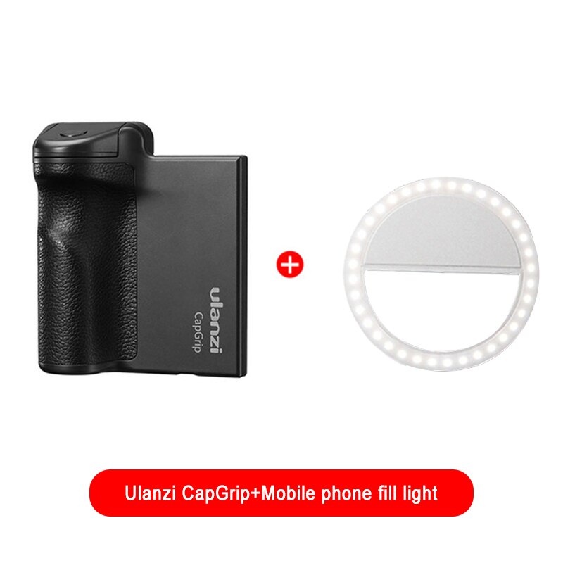 Ulanzi Capgrip Draadloze Bluetooth Smartphone Selfie Booster Handgreep Telefoon Stabilisator Ontspanknop 1/4 Schroef Standhouder: with light
