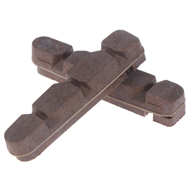 Almohadilla de freno de llanta de carbono para bicicleta de carretera, accesorios de piezas de rueda de bicicleta plegable, zapatos de bloque de madera de corcho C V MTB BMX, 2 piezas
