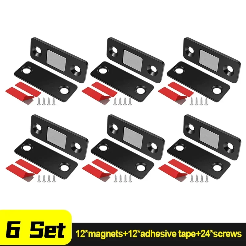 Strong Magnetic Cabinet Catches with Screws Ultra-Thin Door Magnets Stops Invisible Adhesive Drawer Closer Latches for Furniture: WHITE
