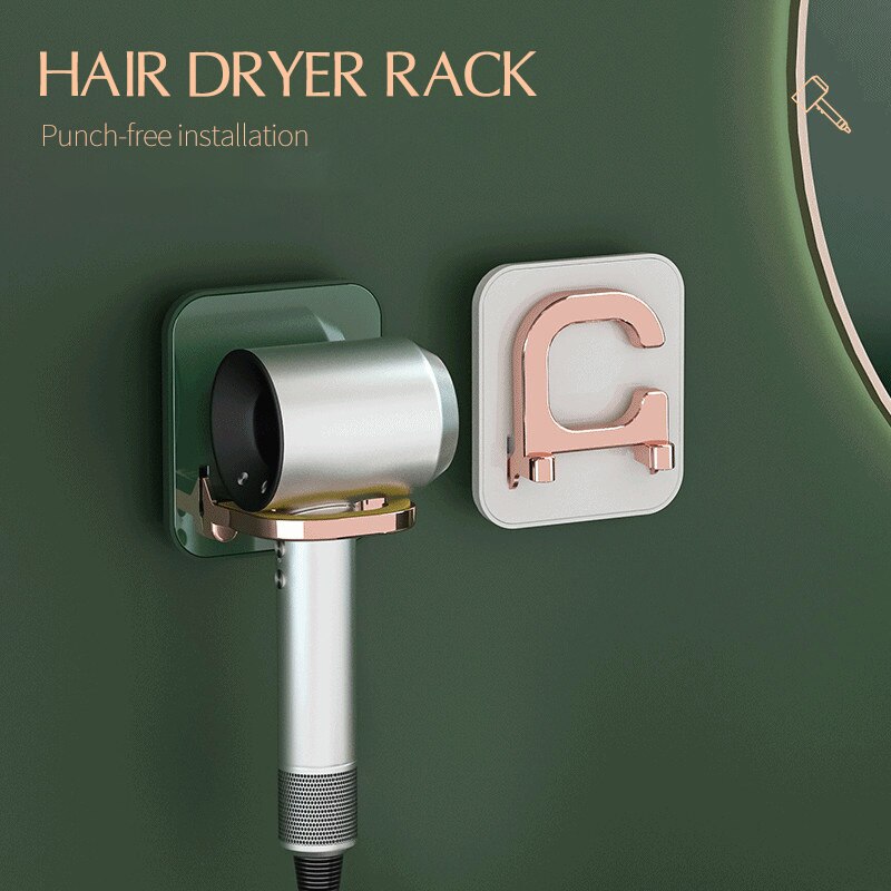 Bathroom Hair Dryer Rack Luxury Wall-mounted Hair Dryer Storage Holder Foldable Multi-function Bathroom Accessories Home Decor