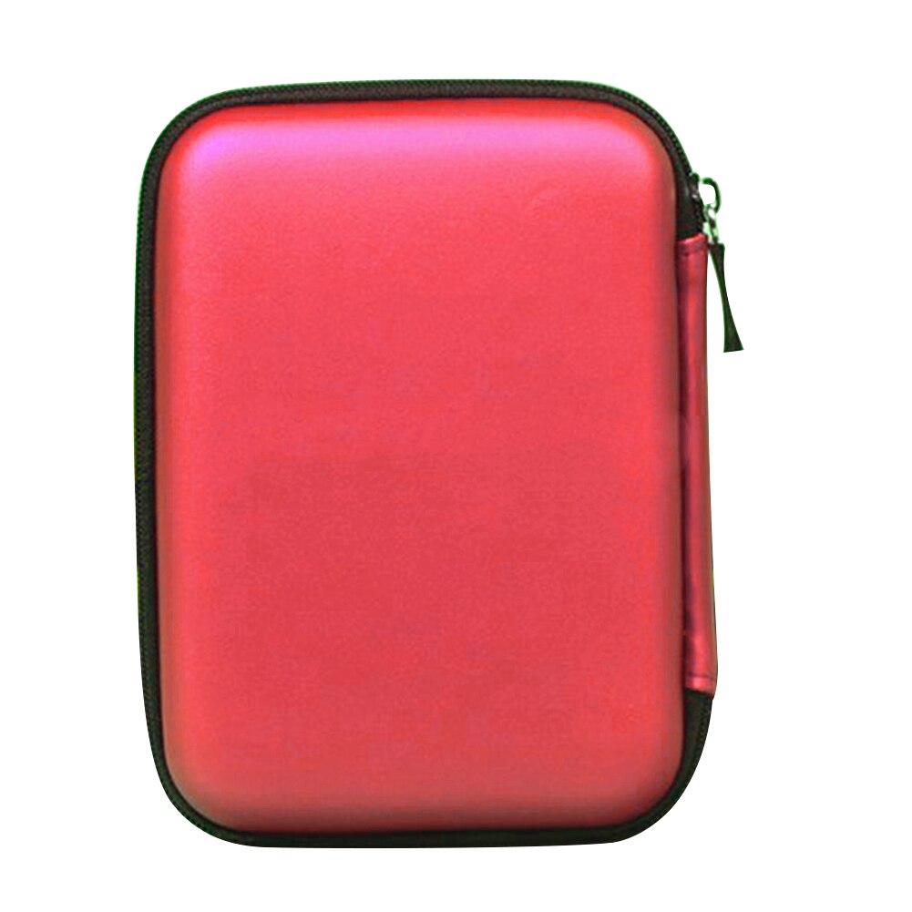 2.5 &quot;Hdd Tas Externe Usb Harde Schijf Schijf Carry Mini Usb Kabel Case Cover Pouch Oortelefoon Tas Voor Pc laptop Harde Schijf Case: Rood