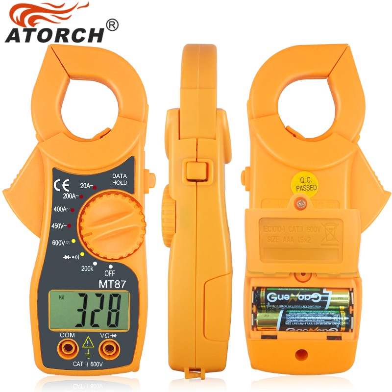ATORCH elektroniczny multimetr cyfrowy miernik cęgowy DC AC napięcie prądu szczypce odporność wzmacniacz miernik rezystancji Medidor Multimetre narzędzia