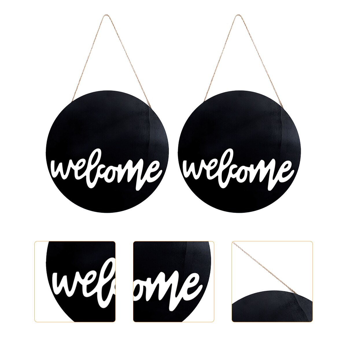 2pcs Welcome Door Sign Wooden Door Hanging Ornament Welcome Door Hanging Plaques